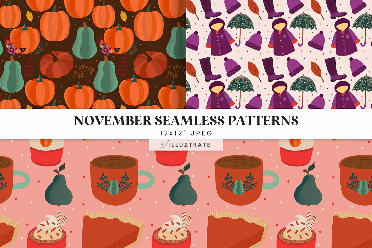 Cosy Autumn Seamless Papers, a Pattern Graphic by illuztrate (Photo 4 of 5)