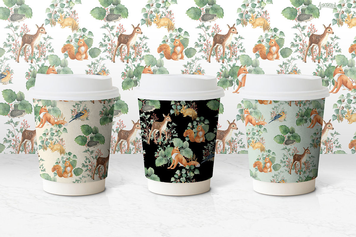 Woodland pattern, a Pattern Graphic by Lososenok (Photo 8 of 8)