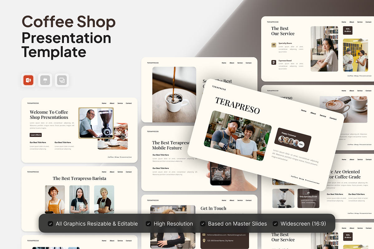 Terapreso - Coffee Shop Powerpoint, a Presentation Template by Annora Studio (Photo 1 of 5)