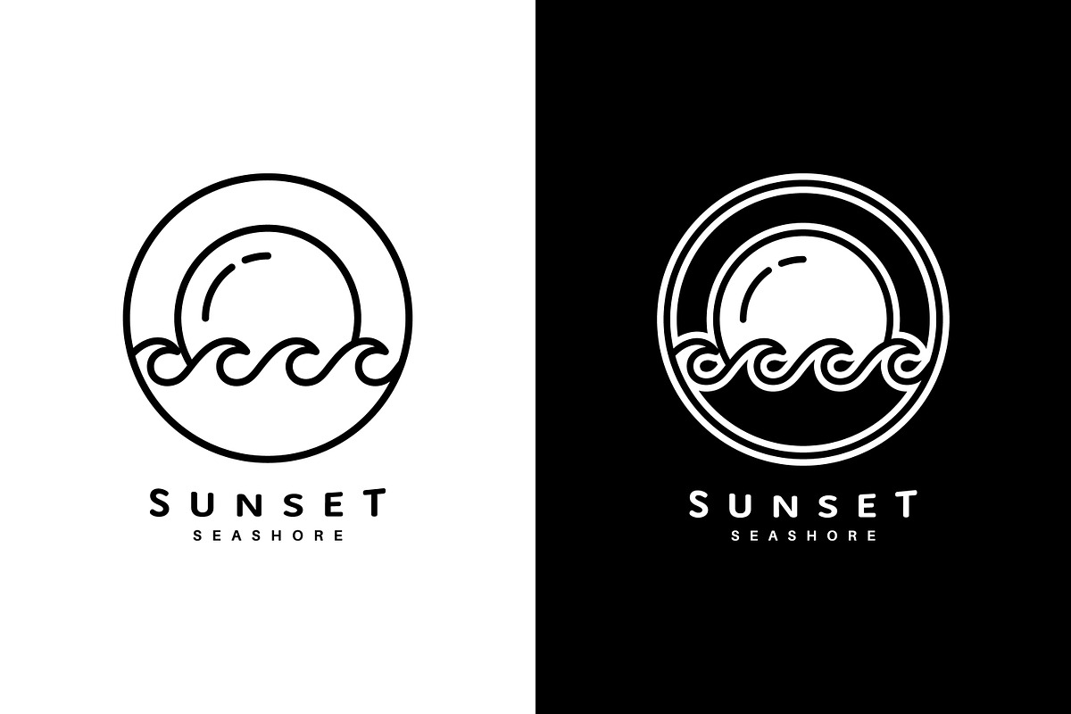 Minimalist Sunset Seashore Logo, a Branding & Logo Template by Saba Vector (Photo 1 of 3)
