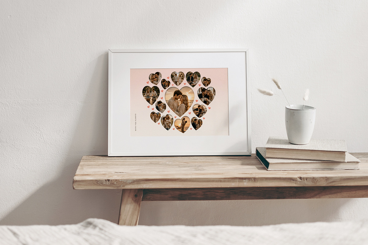 Love Heart Photo Collage Template, a Social Media Template by DesignerCandies (Photo 4 of 5)