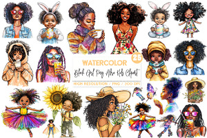 Black Girl Png Afro Kids Clipart, an Illustration by SinaCreation