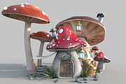 Cute mushroom house, an Architecture 3D Model by Cute & 3D (Thumbnail 1 of 19)