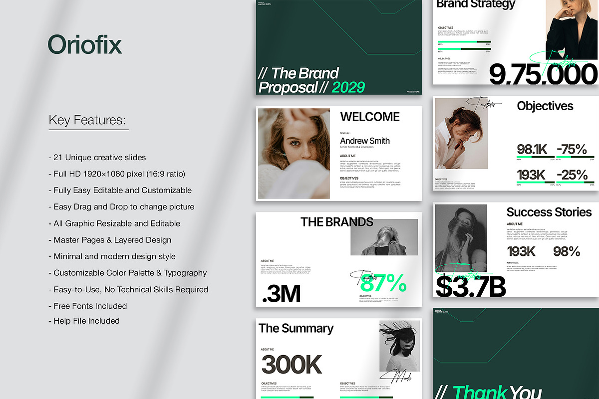 Brand Proposal Presentation Template, a Presentation Template by Oriofix (Photo 2 of 9)