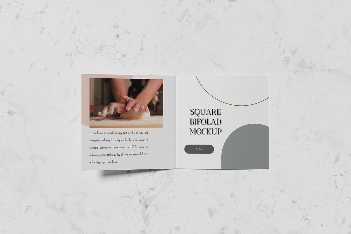 SQUARE BIFOLD MOCKUP, a Print Template by Akaimockup (Photo 2 of 8)
