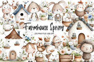 Farmhouse Spring Clipart Bundle, an Illustration by Designworld