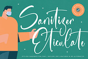 Sanitizer Eticulate Stylish Font, a Script Font by stylishtype.co (Thumbnail 1 of 20)