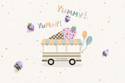 Ice Cream Summer Vector Clipart, a Decorative Illustration by Jenny Quince (Thumbnail 10 of 10)