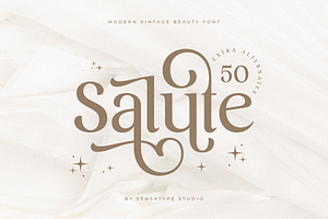 Salute - Modern Vintage Beauty Font, a Serif Font by Sensatype
