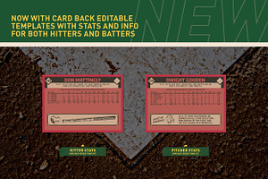 1980's Pro Baseball Card Templates