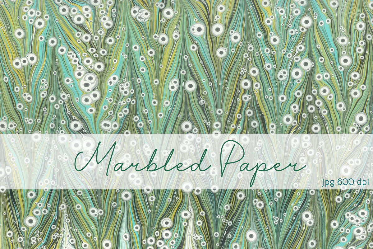 Hand Marbled Paper Grasses, a Texture Graphic by Marblingdom (Photo 1 of 3)