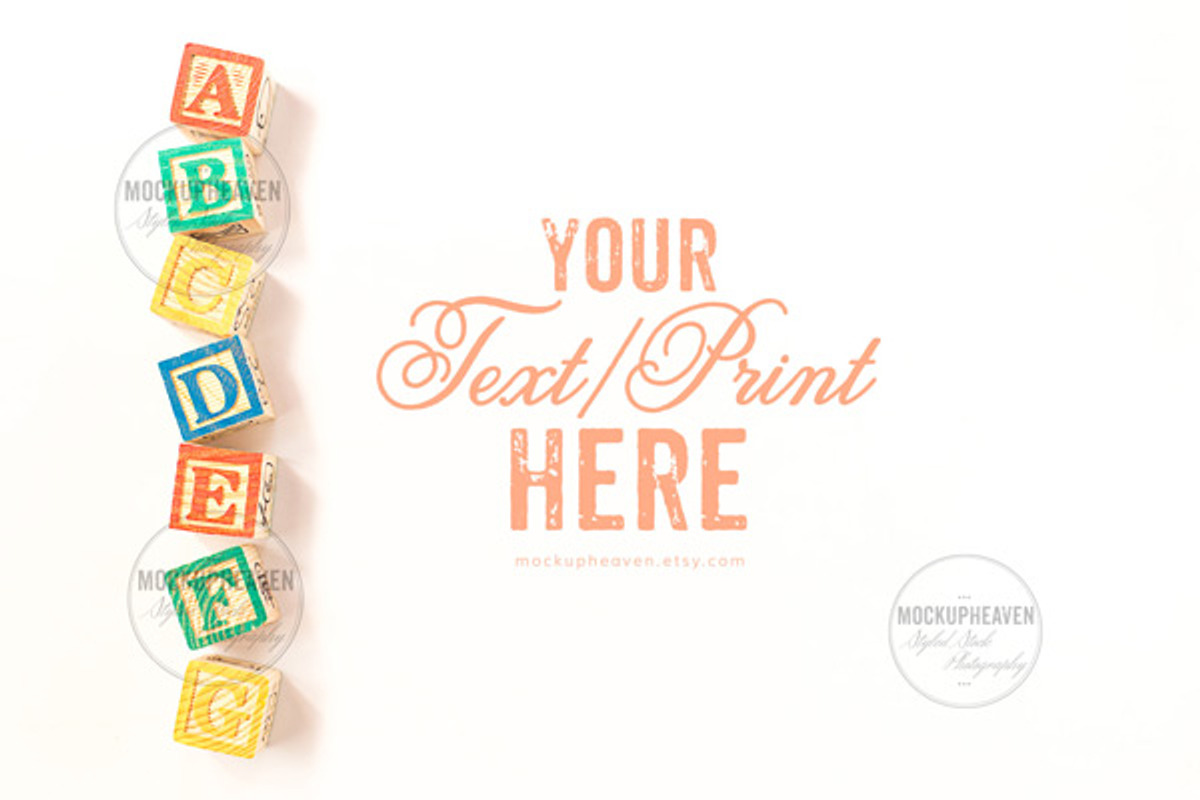 Kid & Baby Styled Stock Photography, a Print Template by MockUpHeaven