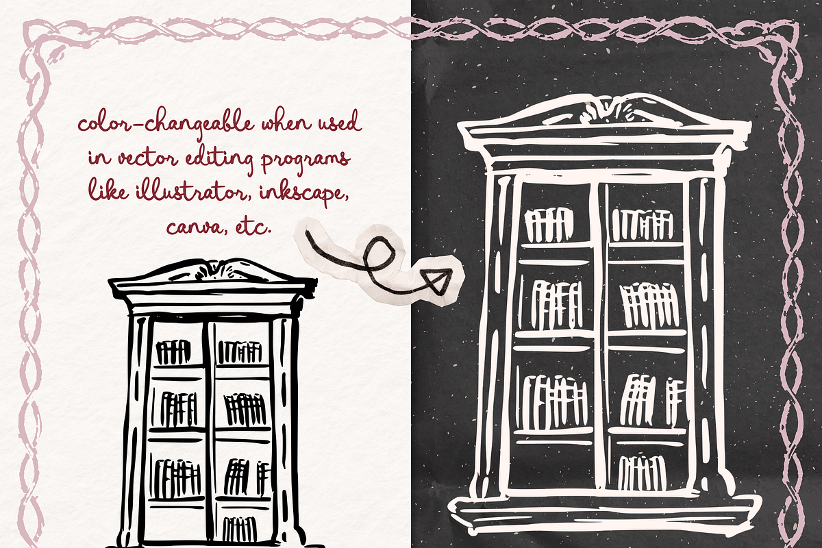 Vintage Library Clipart, Books, an Object Illustration by The October Creative (Photo 2 of 6)