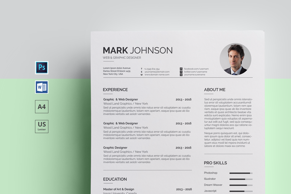 Resume, a Resume Template by Pxl_graphic (Photo 1 of 3)