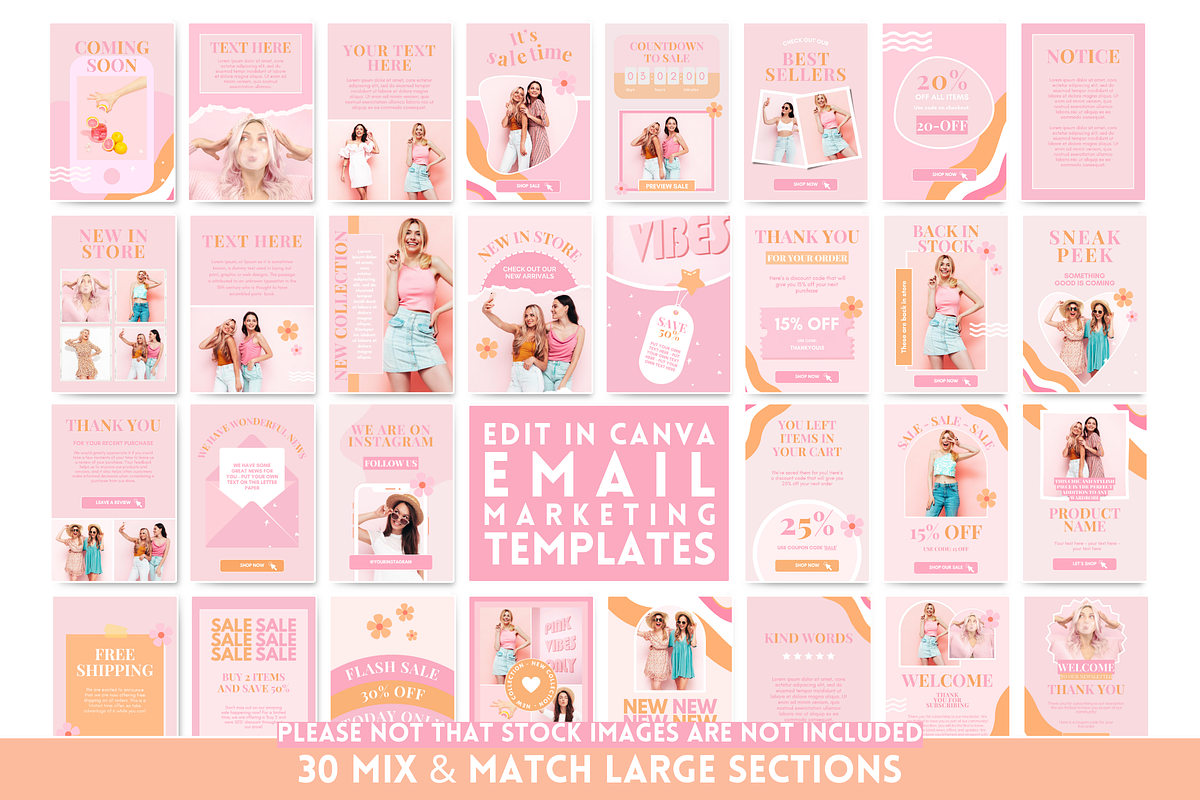 Pastel Peach Instagram Templates, an Email Template by SunshineStudioBoutique (Photo 5 of 9)