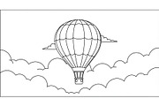 Hot Air Balloon Cloud Line Art bundl, an Illustration by Designer_Momina (Thumbnail 3 of 51)
