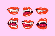 Vampire smiles with lips, fangs set, a Person Illustration by PaperTrident (Thumbnail 3 of 4)