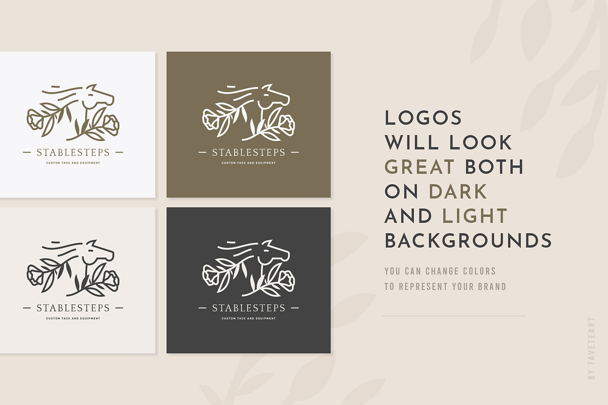 24 EQUINE LOGOS | fully editable, a Branding & Logo Template by Favete Art (Photo 7 of 10)