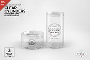 Clear Cylinders Clear Caps Mockups, a Packaging Mockup by INCDesign (Thumbnail 2 of 14)