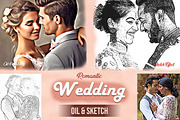 Romantic Wedding Oil & Sketch, an Action Add-On by Studio Retouch (Thumbnail 1 of 13)