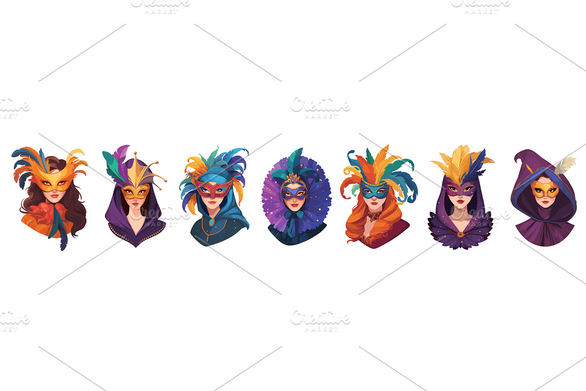 women in carnival mask. portrait of, an Object Illustration by Stock-Smart-Start