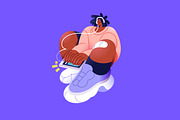 People listen to music set, posters, a Person Illustration by PaperTrident (Thumbnail 11 of 14)