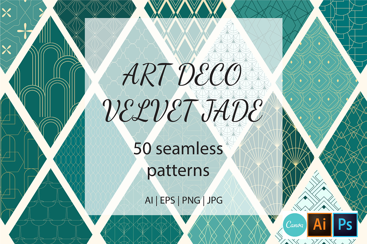 Art Deco 50 Patterns. Velvet Jade, a Pattern Graphic by GapArt (Photo 1 of 8)