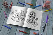 Coloring Page Kids Cute Transport, a Technology Illustration by MuzaArtStudio (Thumbnail 4 of 4)