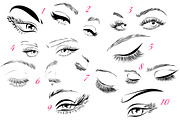 Eyelashes and Eyebrows Vector, an Illustration by esylvia (Thumbnail 2 of 2)