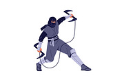 Ninja, shinobi, Asian warriors set, a Person Illustration by PaperTrident (Thumbnail 5 of 16)