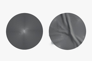 Two Black Round Stickers 3D Model