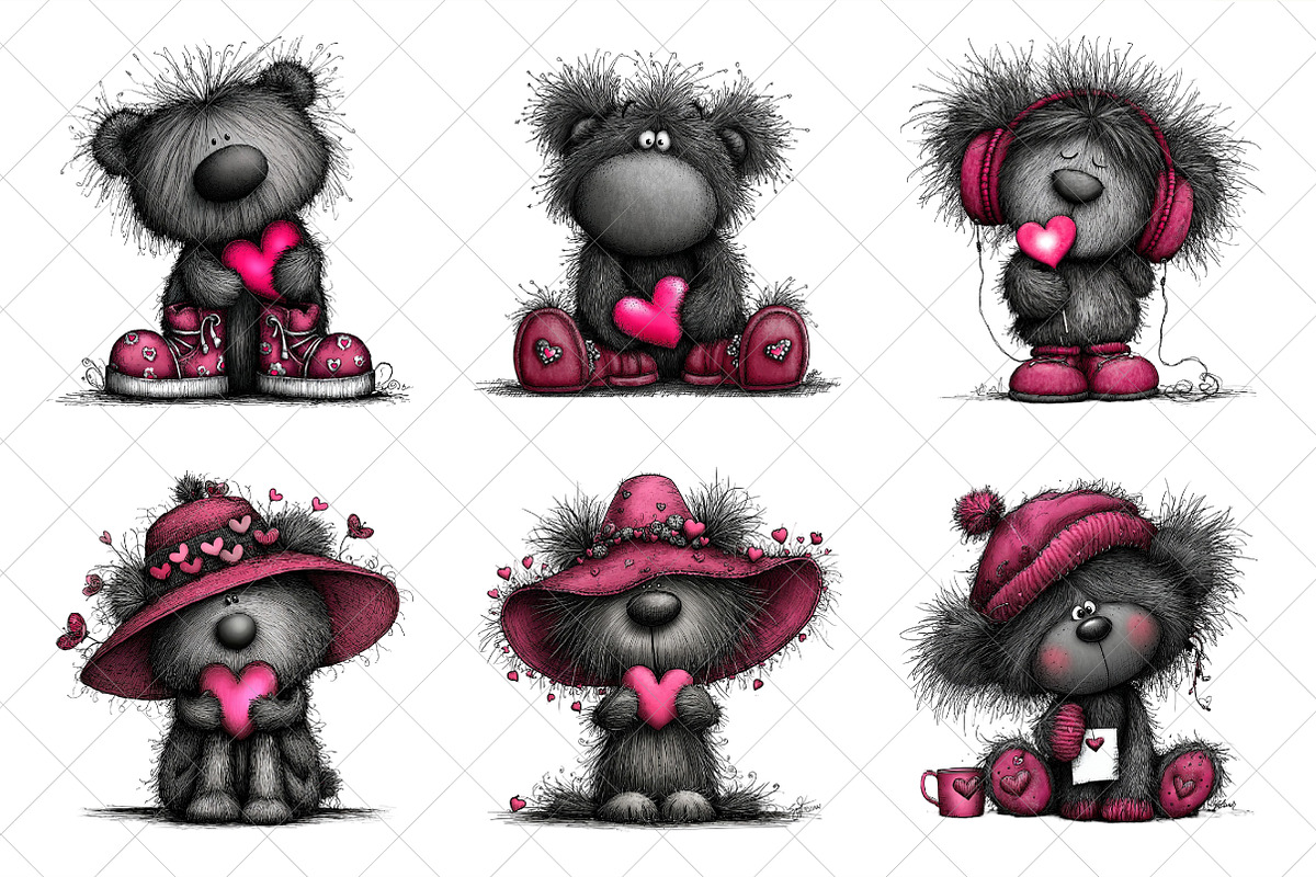 Teddy Bear Valentine Clipart, an Illustration by SinaCreation (Photo 3 of 7)