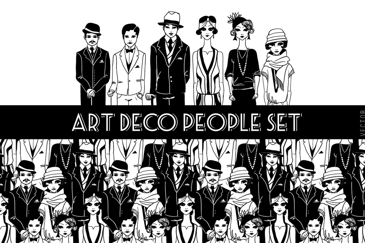 Set of Art Deco people., a Person Illustration by AnastasiaFears (Photo 1 of 4)