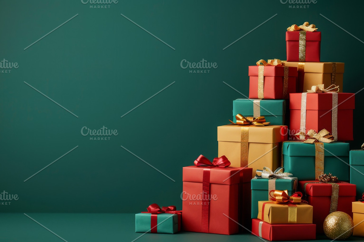 86 Gift boxes with ribbons and bows, a Holiday Photo by Handmadefont (Photo 32 of 90)