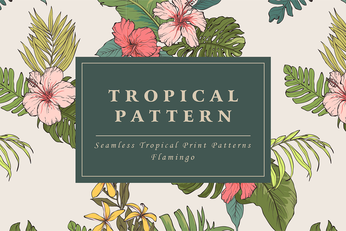 Tropical flower pattern, a Pattern Graphic by Graphic Box (Photo 1 of 8)