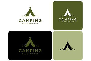 Camp Tent Silhouette Logo, a Branding & Logo Template by ika trisiana