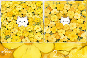 White Cat in Yellow Flower Field, an Animal Illustration by yahu88studio (Thumbnail 1 of 3)