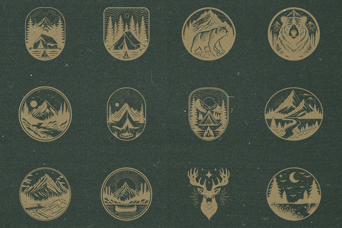 The Great Outdoors Badge Set, an Illustration by elliazidi.designs (Photo 2 of 6)