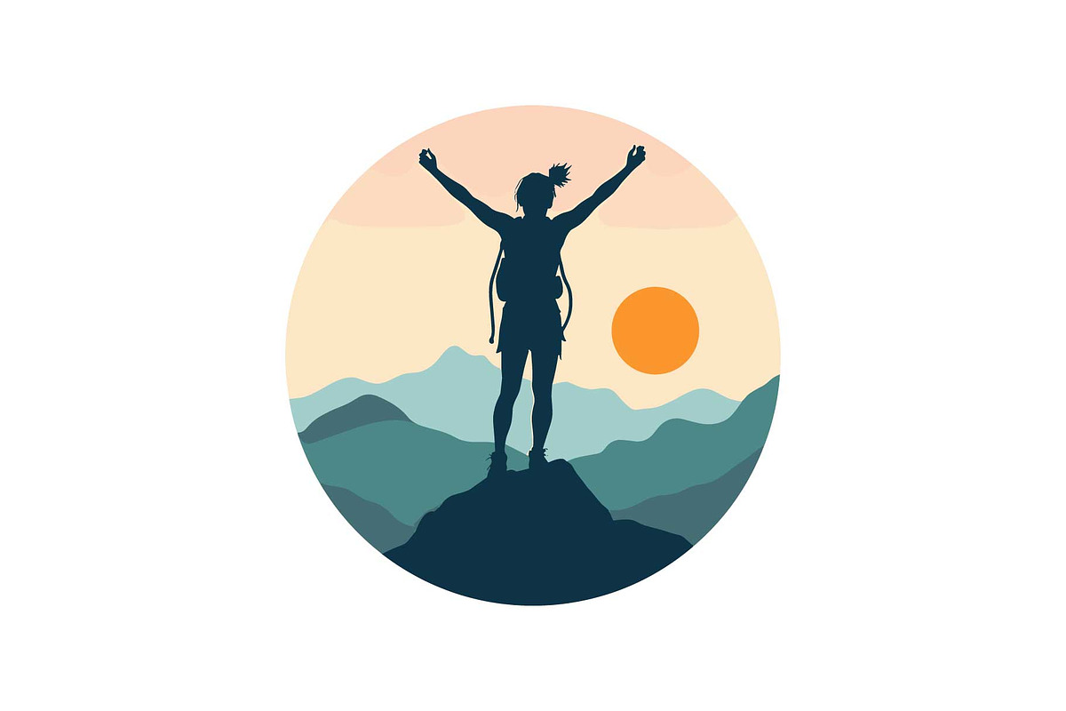 Sunset Mountain Victory Silhouette, an Object Graphic by yasushie (Photo 9 of 16)