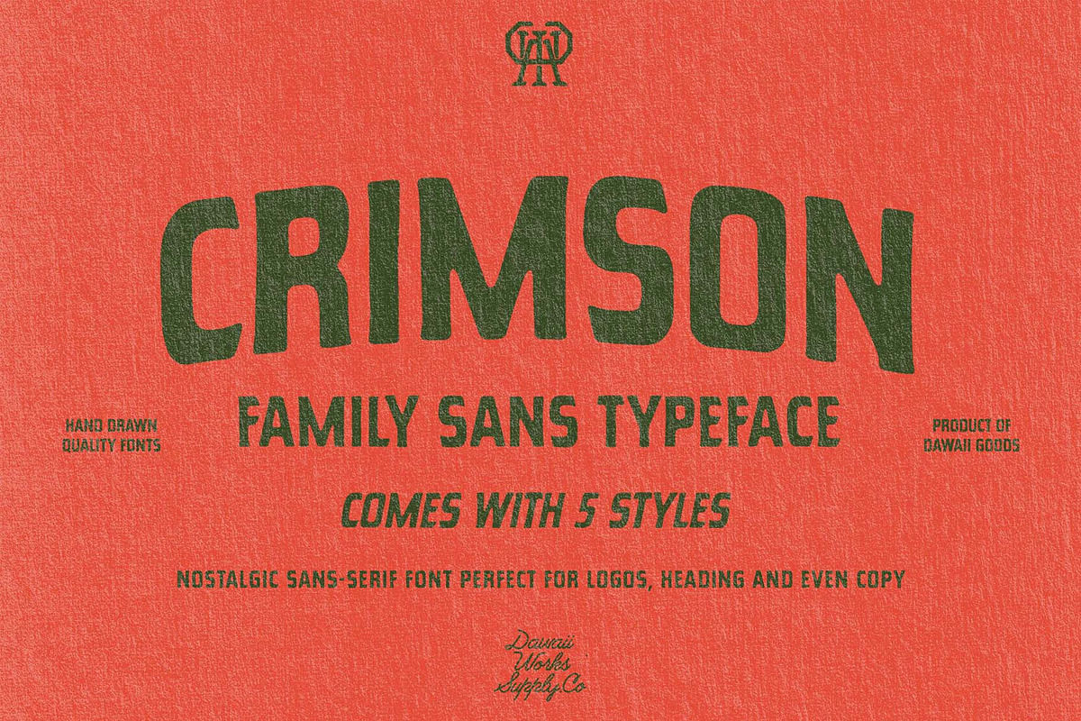 Crimson Sans, a Sans Serif Font by Dawaii Goods (Photo 1 of 7)