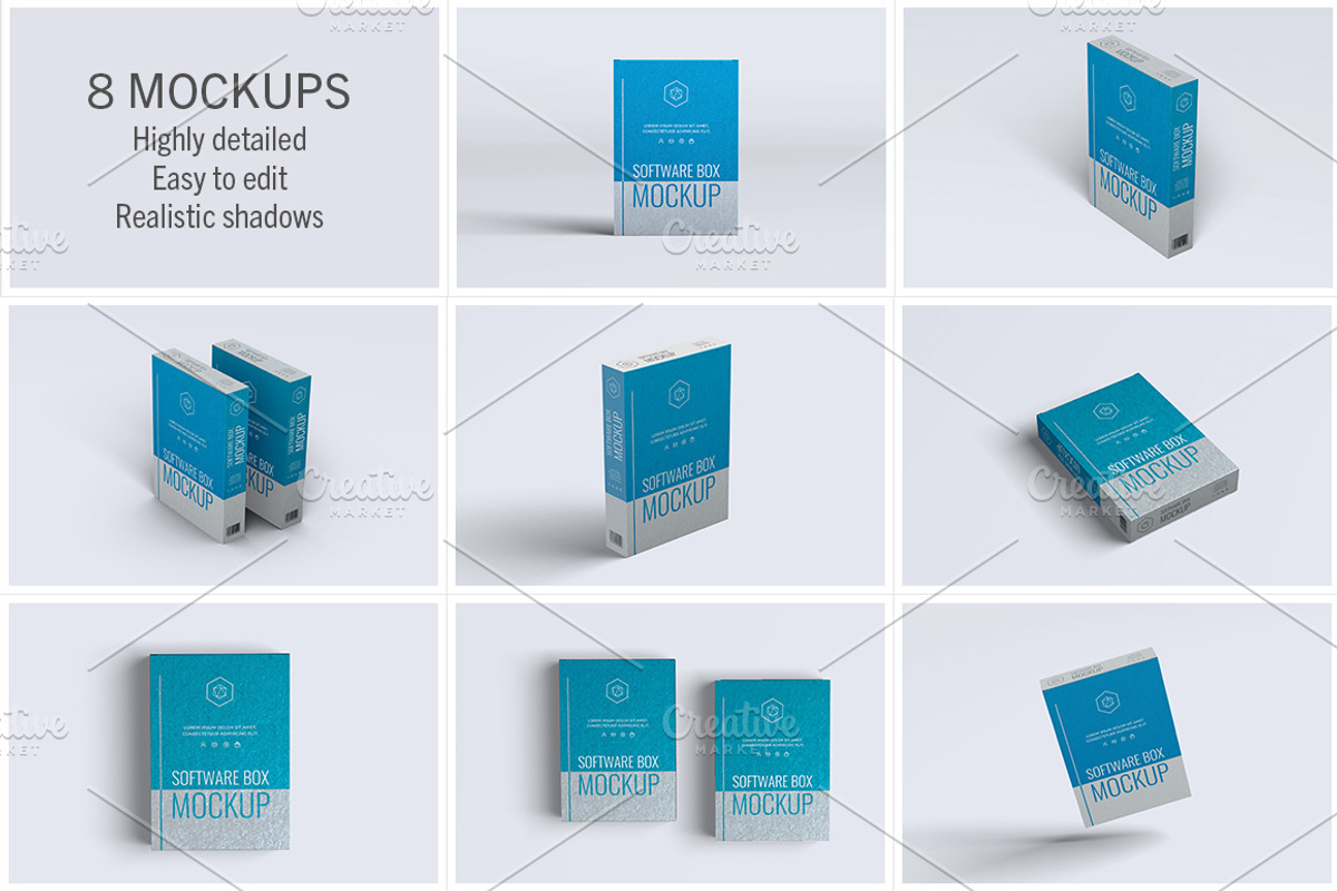 Software Box - 8 Mockups, a Packaging Mockup by Illusiongraphic (Photo 2 of 12)