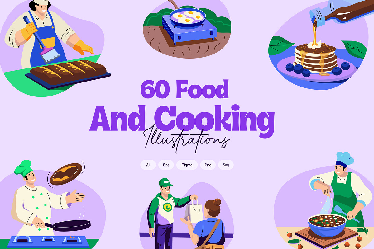 Cooking and Food Illustration Set, a Food Illustration by Creative Stall (Photo 1 of 9)