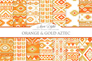 Orange & Gold Boho Seamless Patterns, a Pattern Graphic by Avenie Digital (Thumbnail 1 of 4)