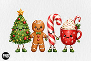 Cute Christmas Characters Doodle PNG, a Seasonal Illustration by CraftArtStudio (Thumbnail 1 of 4)