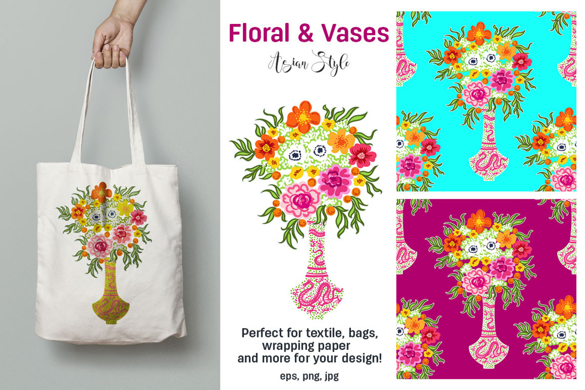 Floral & Vases, a Pattern Graphic by Anastasia (Photo 2 of 11)