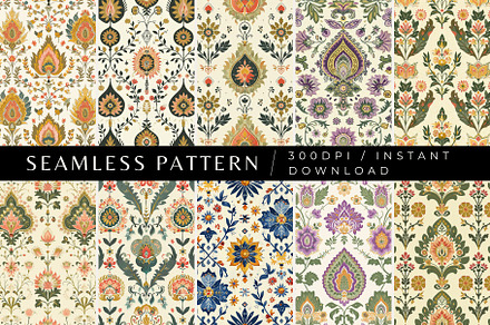 10 Chopra's Charm Seamless Patterns, a Pattern Graphic by Inknfolly