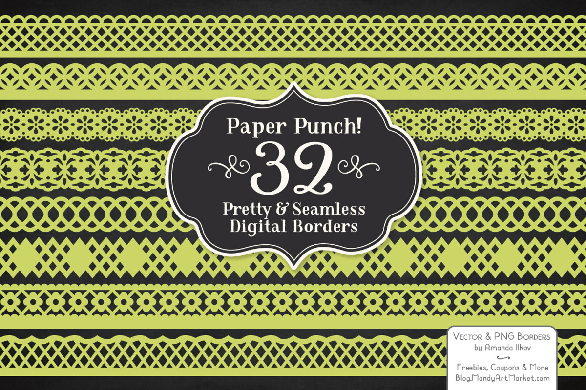 Bamboo Lace Vector Borders Clipart, an Illustration by Amanda Ilkov (Photo 2 of 5)
