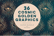 36 Cosmic Golds & Textures, a Pattern Graphic by Blixa 6 Studios (Thumbnail 1 of 7)