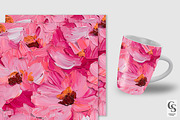 Pink Abstract Painted Flowers Papers, a Pattern Graphic by Creative Store (Thumbnail 5 of 5)