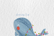 Watercolor Ocean Clipart, an Animal Illustration by Oleksandra Illustrates (Thumbnail 4 of 21)